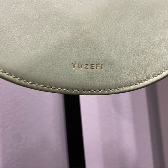 YUZEFI DORIS LEATHER SHOULDER BAG Mint Light Green Tortoise Shell - Picture 2 of 8
